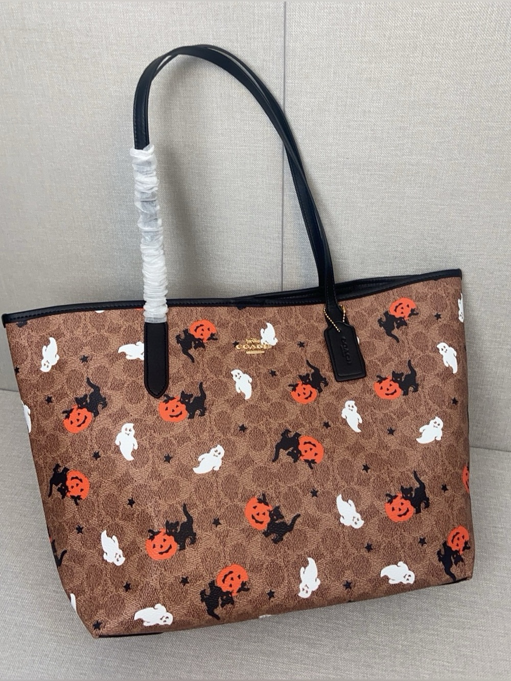 NWT COACH City Tote In Signature Canvas With Halloween New